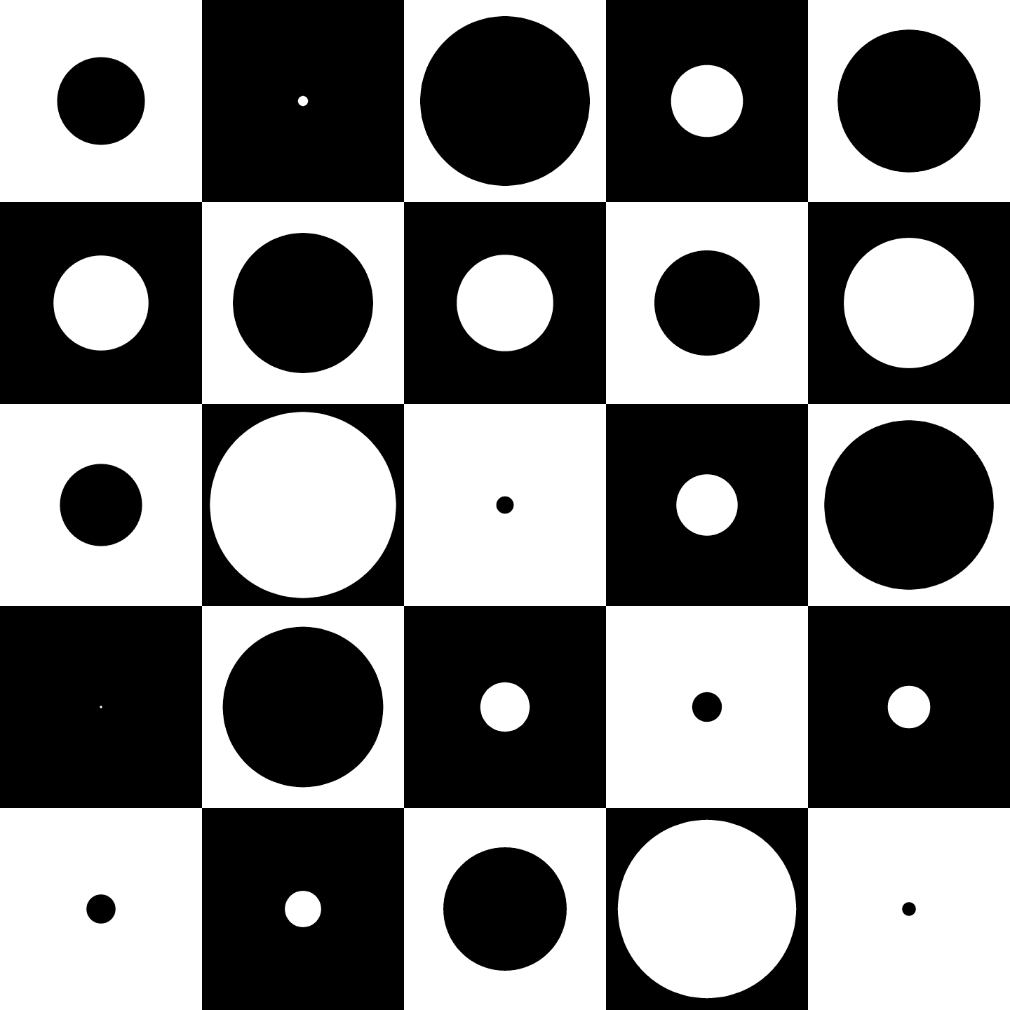 Generative art - Circles in squares